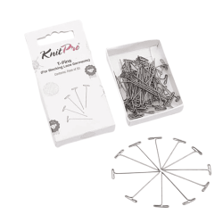 Szpilki T-Pins metalowe do blokowania robótek - KnitPro